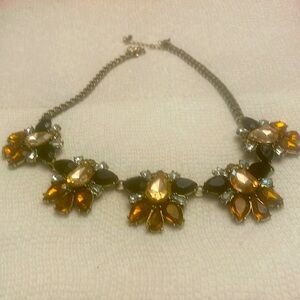 Leslie Danzis Rhinestone Bronze Statement Necklace